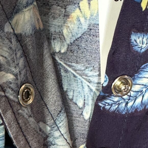 Sandrine Rose Leaf Print Button Up Blouse Women XS NWT Oversized Made in USA - Picture 6 of 8